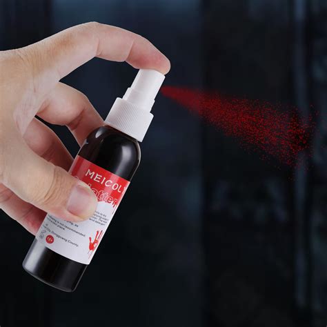 fake blood clothing spray - blood splatter makeup.